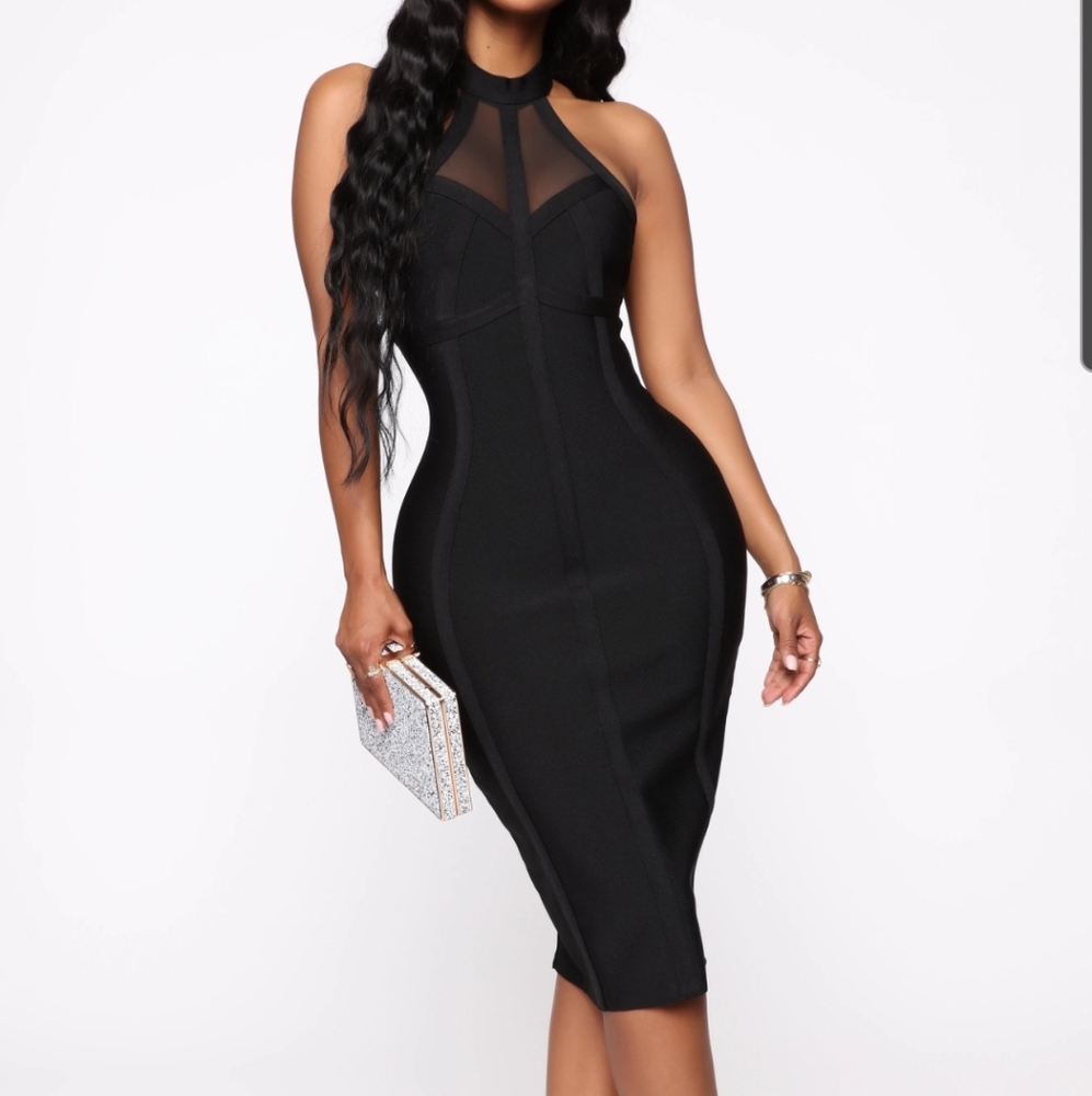Xs Fashionnova Sleeveless Black Midi Dress